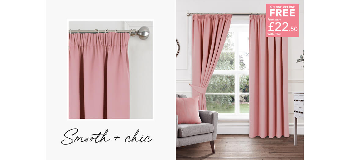 Total Blackout Satin Curtains - RT886